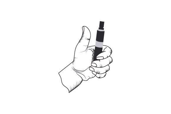 Download Vintage Vaping Logotypes and Hand Holdin - Type Collection