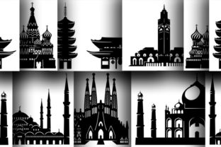 Download 6 Architectural Monuments Silhouettes - Premium Resources