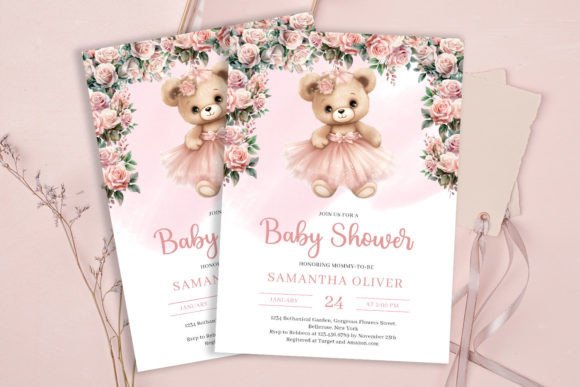 Download Cute Teddy Bear Tutu Ballerina Invite - Premium Resources