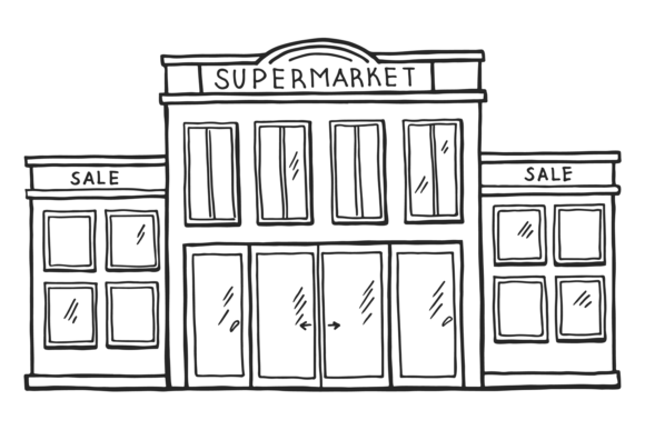 Download Supermarket Facade. Urban Architectural - Premium Bundle