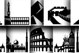 Download Architectural Monuments in Silhouettes - Premium Resources