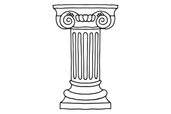 Download Ancient Column Doodle. Old Architectural - Architectural Collection